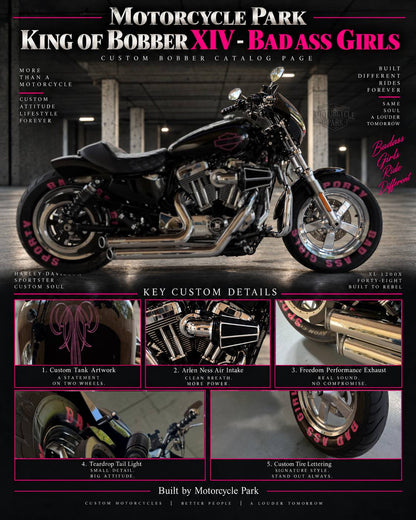 Harley Davidson Sportster XL1200 Low | King of Bobbers No. XIV - Badass Girls
